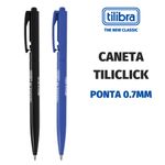 Caneta Tilibra Tiliclick Retrátil Click Ponta Fina 0.7mm - Azul e Preto