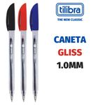 Kit Caneta Tilibra Gliss Ponta 1.0mm - Corpo Transparente