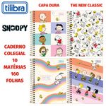 Caderno Colegial Snoopy Tilibra Capa Dura 10 Matérias - 160 Folhas Fofo