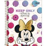 Caderno Colegial Tilibra Minnie Capa Dura - 10 ou 1 Matéria Fofo Disney