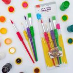Kit 4 Pincel Escolar BRW Colorido - para Arte e Pintura