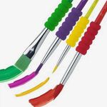 Kit 4 Pincel Escolar BRW Colorido - para Arte e Pintura