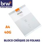 Bloco Artístico Croquis BRW Evoke A4 - 20 Folhas 40mg/m²
