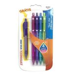 Kit 5 Caneta Paper Mate Kilométrica Retrátil 1.0mm