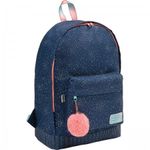 Mochila Tilibra Dots Academie - com Chaveiro de Pom Pom Escolar