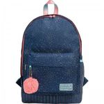 Mochila Tilibra Dots Academie - com Chaveiro de Pom Pom Escolar