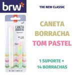 Caneta Borracha BRW 3 Cores Rainbow Tom Pastel + 14 Refil