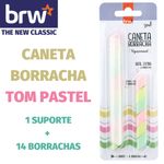 Caneta Borracha BRW 3 Cores Rainbow Tom Pastel + 14 Refil