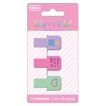 Kit Clips de Metal Tilibra Decorado - 3 Clipes Tom Pastel Fofo