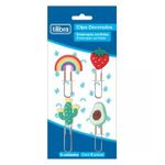 Clips Tilibra Decorado - Cacto - Arco-Íris - Abacate - Morango