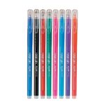 Kit 8 Caneta Gel Jocar Office Pop-up Ponta Fina 0.55mm - Coloridas