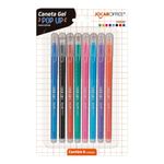 Kit 8 Caneta Gel Jocar Office Pop-up Ponta Fina 0.55mm - Coloridas