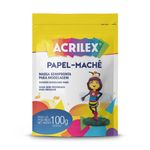 Papel Machê Acrilex Sem Cor 100g - Massa para Modelagem - Papier Maché