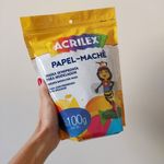 Papel Machê Acrilex Sem Cor 100g - Massa para Modelagem - Papier Maché
