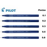 Kit Caneta Pilot Drawing Pen Lettering Caligrafia - 0.1, 0.2, 0.3, 0.5 e 0.8mm