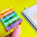 Kit 6 Marca Texto Fofo Bombom Picnic LeoArte - Duas Pontas - Chanfrada e Redonda