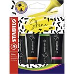 Kit 4 Marca Texto Stabilo Shine Neon