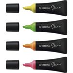 Kit 4 Marca Texto Stabilo Shine Neon