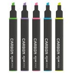 Estojo Marca Texto Carbon Jocar Office Neon - Kit 5 Cores