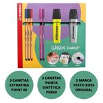 Kit Stabilo Clássicos - 7 Itens - 3 Canetas Extrafinas + 2 Marca Textos + 2 Pen 68