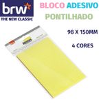 Bloco Notas Adesivas Pontilhado BRW Colorido 48 Folhas - 98x150mm