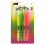 Kit 4 Marca Texto Gatte Cores Neon - Amarelo, Rosa, Verde e Laranja