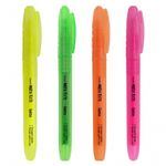 Kit 4 Marca Texto Gatte Cores Neon - Amarelo, Rosa, Verde e Laranja