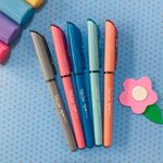 Kit 5 Caneta Jocar Office Flat Top Ponta Agulha Ultra Fina 0.7mm