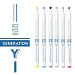 Kit 6 Marca Texto Ginza Generation Y - Traço Triplo - 2 Linhas