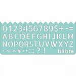 Kit 4 Régua Stencil Tilibra Tom Pastel - Números, Letras, Formas