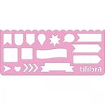 Kit 4 Régua Stencil Tilibra Tom Pastel - Números, Letras, Formas