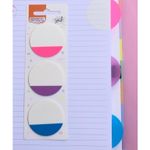 Kit Marcador de Páginas Adesivos BRW Redondo Moon 3 Blocos de 20 Folhas - 45x45mm