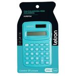 Calculadora Letron 8 Dígitos Colorida Verde Água