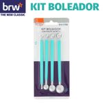 Kit 4 Boleador Ponta de Metal BRW - para Artesanato com Biscuit etc