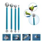 Kit 4 Boleador Ponta de Metal BRW - para Artesanato com Biscuit etc