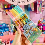 Estojo Marca Texto Duas Pontas Leo&Leo Pooh - 5 Cores Tom Pastel