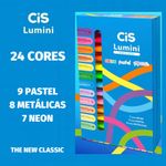 Kit 24 Marca Texto Cis Lumini Tons Pastel, Metálicos e Neon - Coleção Completa