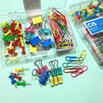 Kit Escritório Cis - Clipes, Alfinetes e Binder Clips (Prendedor de Papel) Coloridos