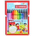 Kit 12 Mini Caneta Stabilo Pen 68