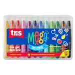 Giz Gel Retrátil Tris Mega Color com Cheirinho - 12 Cores