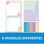 Kit 8 Blocos Notas Adesivas + Marcador de Páginas Cis - 25 Folhas cada