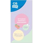 Kit 8 Blocos Notas Adesivas + Marcador de Páginas Cis - 25 Folhas cada