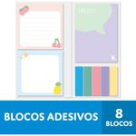 Kit 8 Blocos Notas Adesivas + Marcador de Páginas Cis - 25 Folhas cada