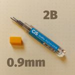 Grafite Cis para Lapiseira 0.9mm 2B - 12 unidades