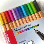 Kit 12 Mini Caneta Stabilo Point 88 - Ponta Ultra Fina 0.4mm