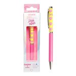 Caneta Premium LeoArte Pink Vibes Coração Rosa Pastel