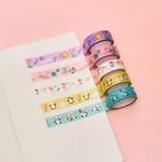 Kit 5 Washi Tape Fantasy 15mm x 5 metros LeoArte - sereia, coala, fadinha, pinguim e panda