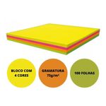 Bloco Notas Adesivas Tilibra Tili Notes para Recados e Lembretes 76x76mm 100 Folhas 4 Cores