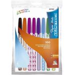 Kit 8 Caneta Paper Mate Kilometrica Estampada Ponta Média - Cores Sortidas