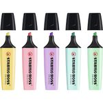 Kit Stabilo Pastel 5 Marca Texto Boss + 5 Canetas Point 88 Ultra Fina Ponta Agulha